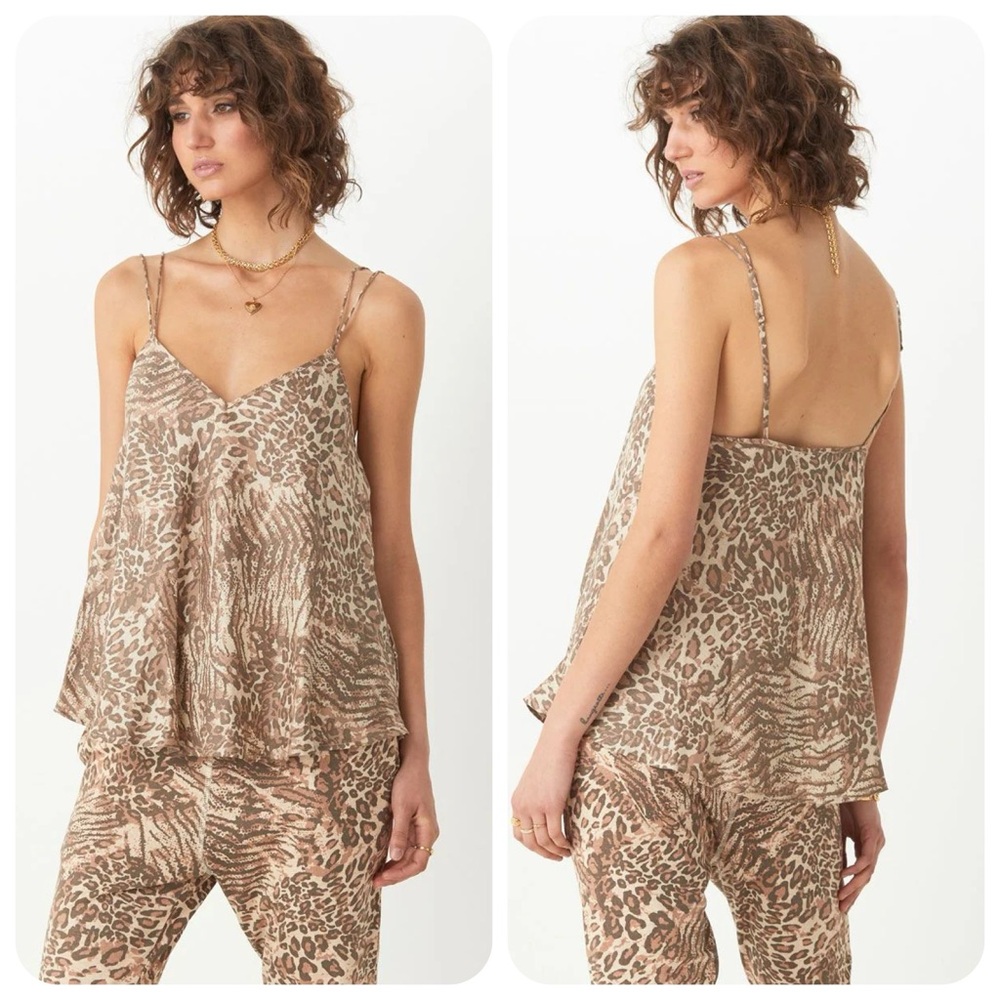 NEW! Spell & the Gypsy Collective Leopard Print Linen Ada Cami
